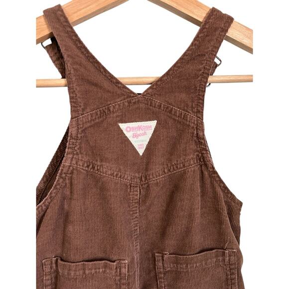 VTG Oshkosh B’Gosh Brown Corduroy Overalls Floral & Butterfly Embroidery 18 mo - Picture 7 of 9